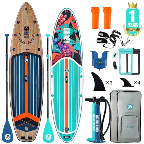 Niphean Inflatable Paddle Board, Niphean Inflatable Stand Up Paddle Board with Durable SUP Accessories, 11' and 10'6'' Sta...