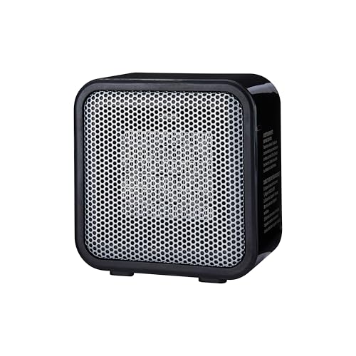 Amazon Basics Ceramic Space Heater, Mini Heater for Office Desk, Portable Tent Heater (Indoor Use), 500 W, With Tip-Over P...