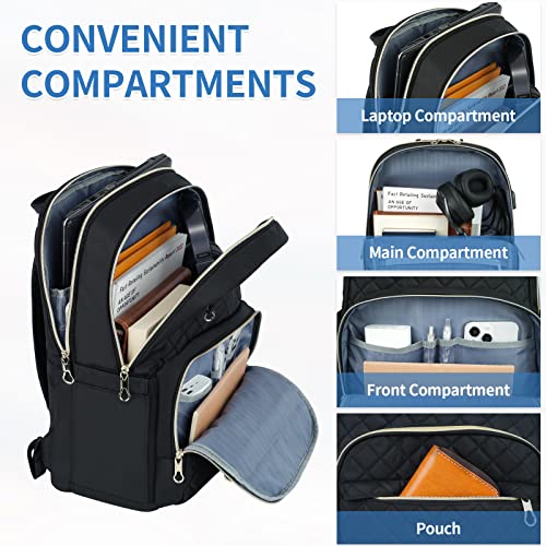 KROSER Laptop Backpack 15.6 Inch Stylish Daypack with USB Charging Port, Water-repellent Nylon Backpack Backpack for Trave...
