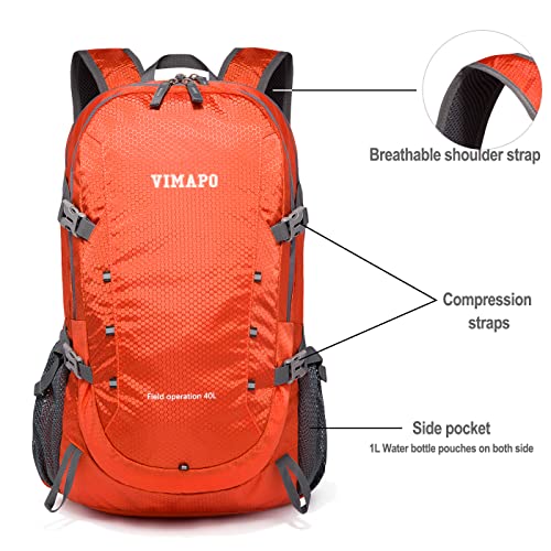 vimapo Lightweight Foldable Hiking Backpack 40L, Ripstop Nylon Packable Travel Daypack, Collapsible Backpack For Traveling...