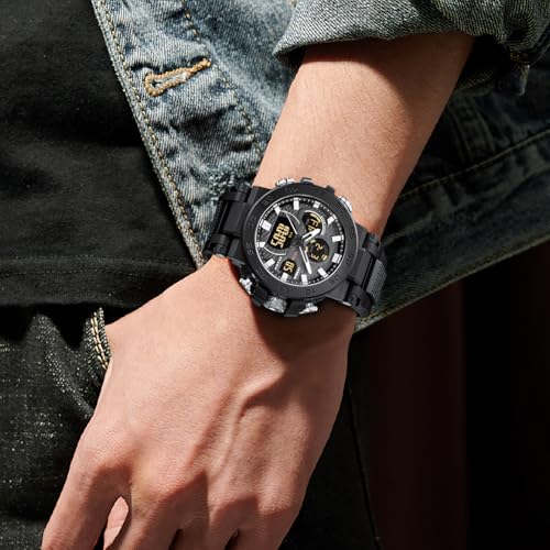 LN LENQIN Mens Watches Digital Military Watch for Men Stopwatch Army Survival Tactical Sports Outdoor Big Face Waterproof ...