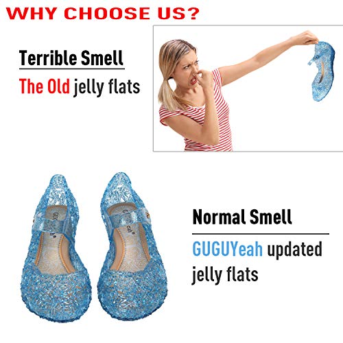 GUGUYeah Princess Mary Jane Jelly Shoes, Ballet Flats Cosplay Birthday Party Dress Up Sandals for Little Girls, Toddler or...