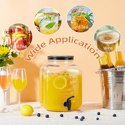 2 PCS 1.5 Gallon Drink dispenser For Parties, Beverage Dispenser With Stand, Large Water Drink Dispensers With Spigot for ...