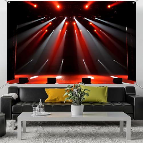 HANYING Stage Concert Live Backdrop Spotlight Music Night Theme Party Photography Background Star Music Show Rave Night De...