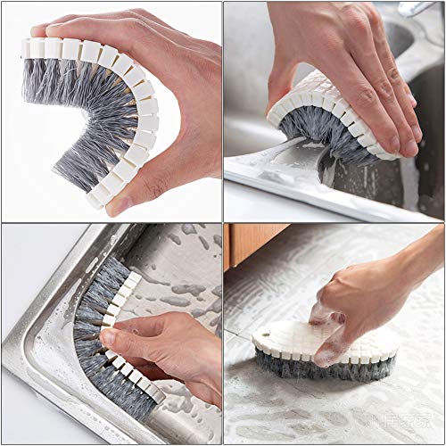 Multi-Purpose Scrub Brush Set - 4 Pack Kitchen Cleaning Brushes with Stiff Bristles for Dishes, Pots, Pans, Sink & Bottles...