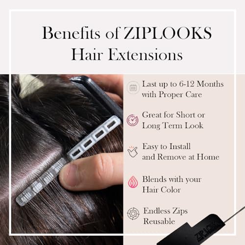 ZIPLOOKS | Ombr?age Hair Extensions | Human Hair Extensions | Ombre Light Ash Blonde to Lightest Blonde Balayage Highlights with ZTool Application, Damage-Free Hair & Scalp, 20 Inch, #20/613 4 Pcs 20g