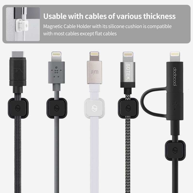 Sinjimoru Magnetic Cable Clips, Multipurpose Cable Management For Car And Office Supplies Self Adhesive Cable Organizer Clip. Ma