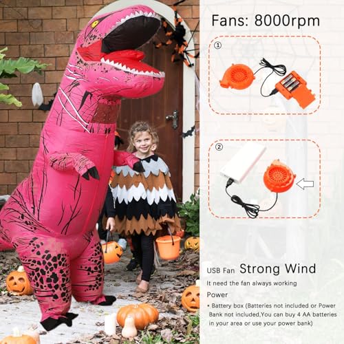 Inflatable Dinosaur Costume for Adult and Kid,Blow Up Dinosaur Costume for Halloween Cosplay Party,Fancy T-rex Costume Outfit