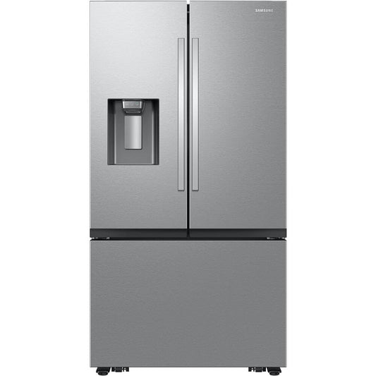 Samsung 26 cu. ft. Mega Capacity Counter Depth 3-Door French Door Refrigerator with Four Types of Ice, Stainless Steel, RF27CG5400SRAA
