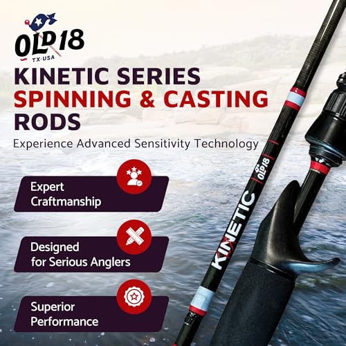 Old 18 Kinetic Series Carbon Fiber Fishing Rod - 30-Ton Carbon Fiber, Enhanced Sensitivity for Precision Strikes, Coated 3...