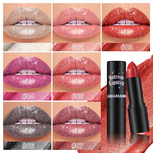 Jolilab Sparkling Lip Gloss, Long Lasting Waterproof Moisturizer Lip Balm Glitter Shimmer Metallic Lipstick, Diamond Shiny...