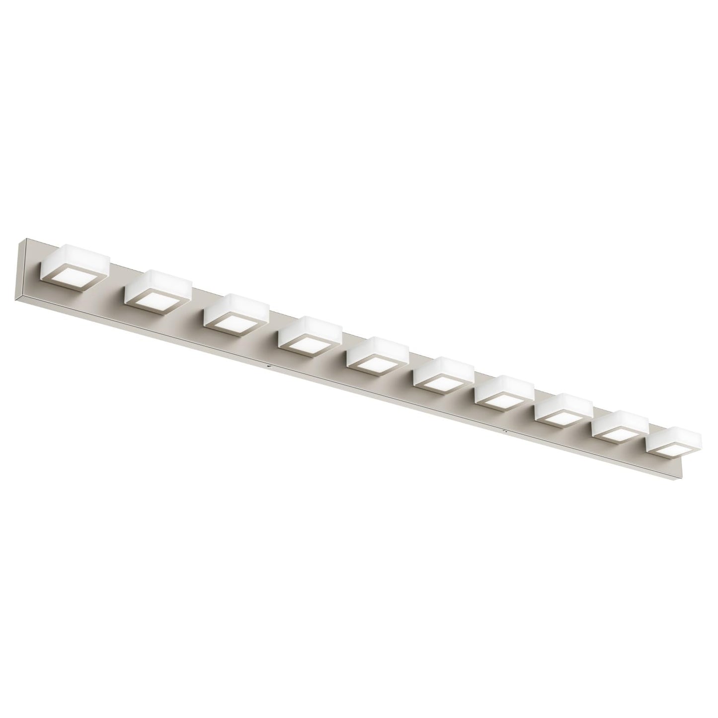 Ralbay 10-Light Brushed Nickel Bathroom Vanity Light Metal Acrylic Modern LED Bathroom Lighting Over Mirror