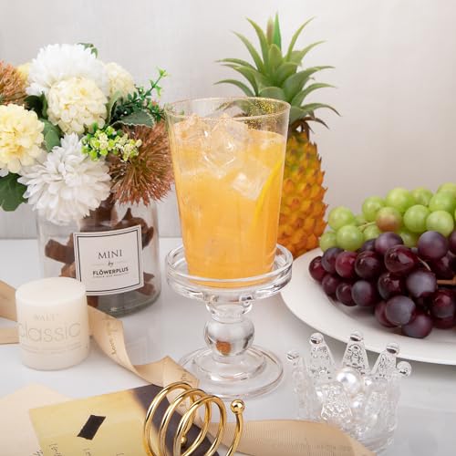 I00000 100 Pack 12 oz Gold Glitter Cups, Clear Disposable Cups, Gold Plastic Wine Glasses Cocktail Glasses Heavy Duty Cup...