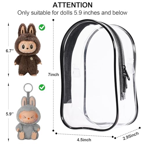 AICase Protective Case for Labubu Plush Doll,Clear Bag for Stadium Events Crossbody Doll Bag Accessories Stadium Approved ...