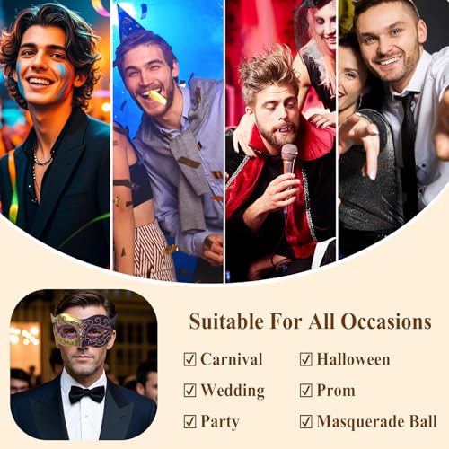 OIDEA Retro Venetian Masquerade Mask for Men: Vintage Carnival Venetian Mask Costume Cocktail Party Mardi Gras Mask