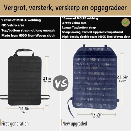 Universal Tactical Car Seat Back Organizer Bag Tactical Molle Vehicle Organizers Panel Vehicle Protector Organizers with 5...