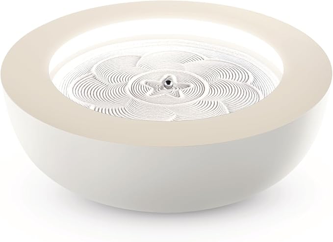 Homedics Drift Sandscape, Perpetual Motion Machine, Zen Garden, Meditation Accessories, Decorative Sandscape, Bluetooth, iOS, Android 16 Inch (Medium), Cream
