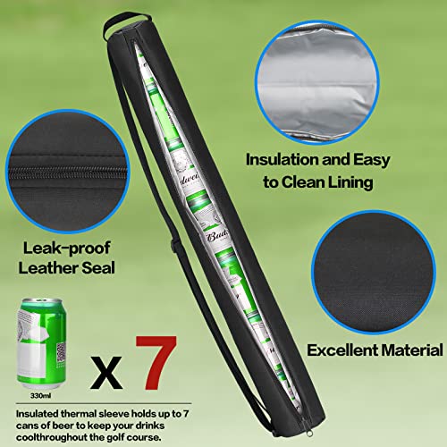 Beer Sleeve for Golf Bag,7-Can Insulated Cooler Sleeve, Beer Drink Accessories Sling Cooler Fits Most Golf Bags Styles and...