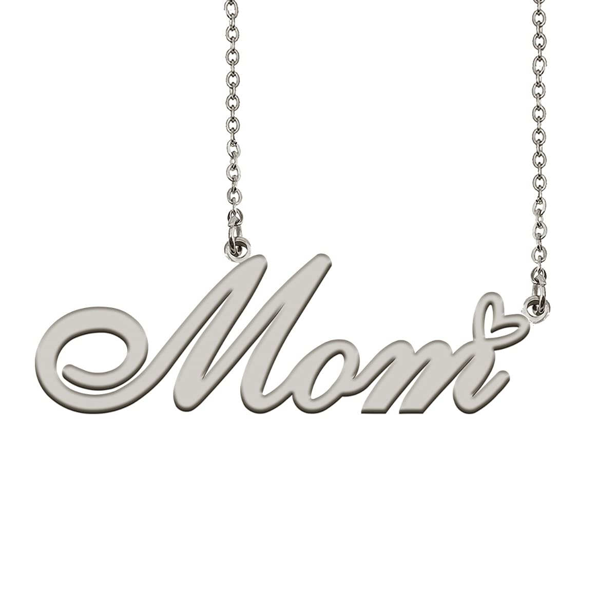 HUAN XUN Initial Name Necklaces Silver for Women Mom Necklace Heart Pendant Jewelry for Christmas