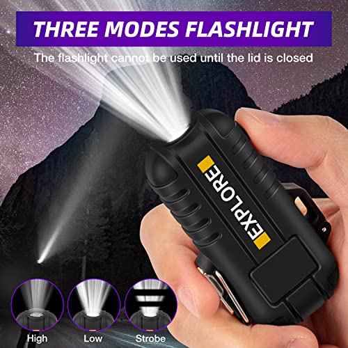 LcFun Waterproof Electric Dual Arc Lighter USB Type C Rechargeable Windproof Flameless Plasma Lighters with Flashlight for...
