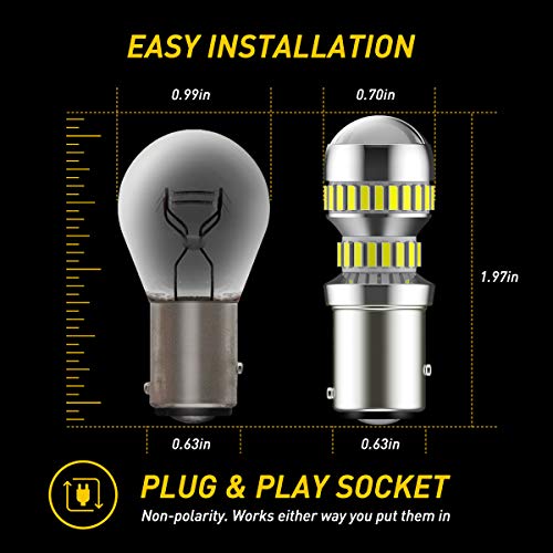 AUXITO 1157 LED Bulb White, 400% Super Bright 2057 2357 7528 BAY15D LED Light Bulbs for Backup Reverse Signal Blinker Tail...