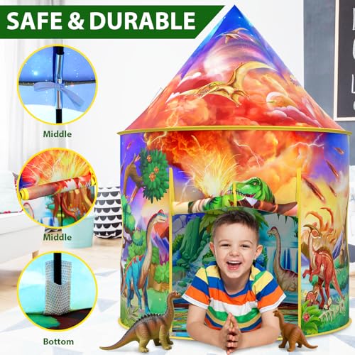 Wilwolfer Dinosaur Tent for Kids: Dinosaur Toys for Kids - Indoor Play Tent for Toddlers and Baby - Great Gift for Boys an...