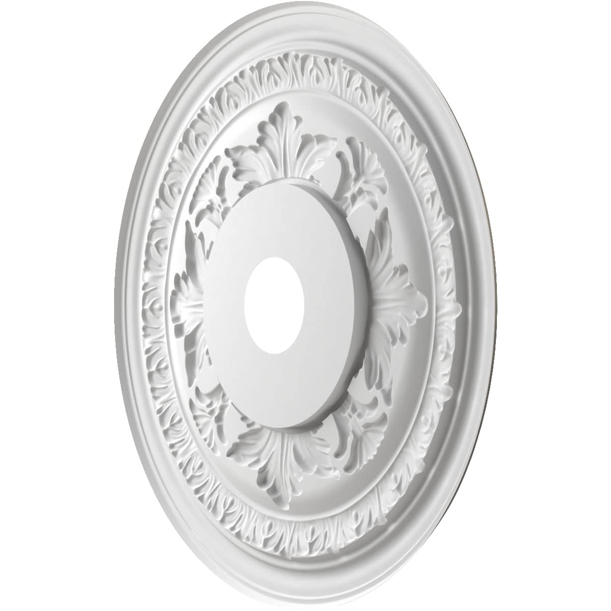 Ekena Millwork Cmp22Badst Baltimore Thermoformed Pvc Ceiling Medallion (Fits Canopies Up To 7 3/4), 22Od X 3 1/2Id X 1P, Univers