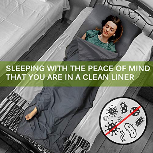 Frelaxy Sleeping Bag Liner, XL Travel Sheet & Camping Sheet for Backpacking, Hotel, Hostels & Traveling, Comfy & Easy Car...
