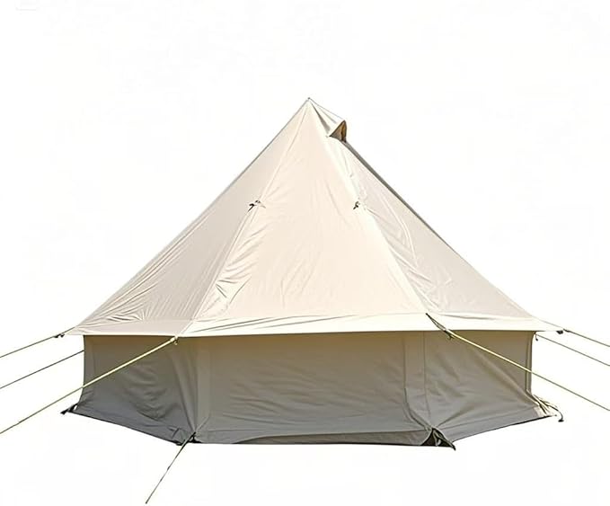 Spacious 4 Person Yurt Tent with Stove Jack, 4-Season Glamping Bell Tent, Waterproof 210D Oxford Cloth, for Family Camping...