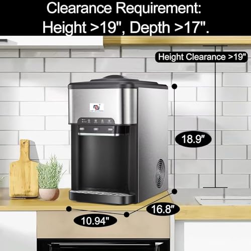 NUNET 3-in-1 Ice Maker Water Dispenser Water Cooler Filled by Water Line w. 10ft Water Inlet Hose 1/2" &1/4" Connector Ho...
