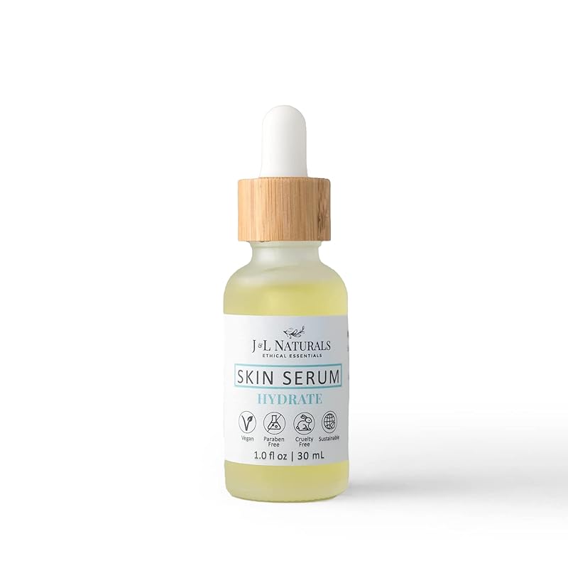 J&L Naturals | Face & Body Oil for Oily, Sensitive, Dry, Combination, Mature, & Dull Skin Types | With Jojoba Oil, Grapeseed Oil, Sunflower Oil, & More (1 Fl Oz (Pack of 1), Hydrate (dry))
