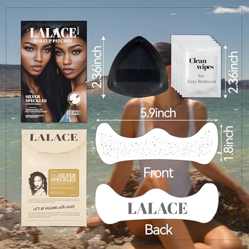 LALACE Glitter Freckles Face Tattoo – Sparkle Freckle Temporary Tattoo, Waterproof Face Glitter for Women, Face Sparkles &...