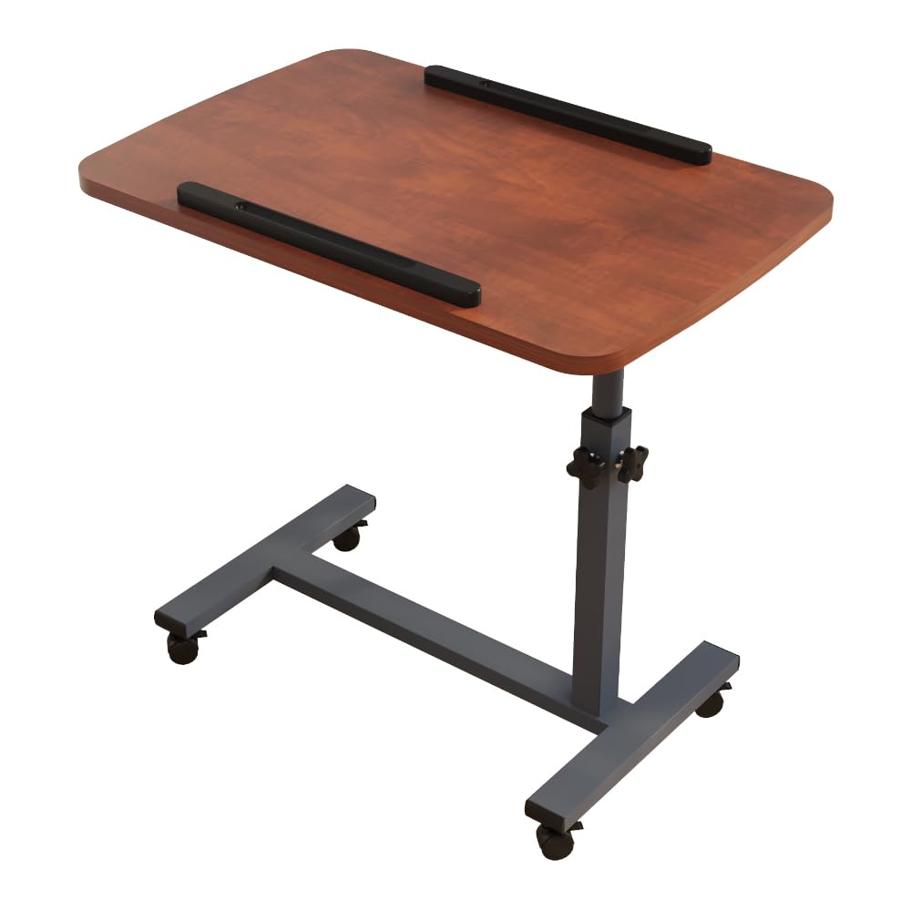 Furist Overbed Bedside Table with Wheels, Medical Hospital Bed Table, Computer Stand for Bed Side, Rolling Tray for Hospital and Home Use