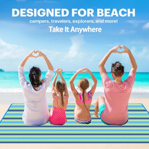 PUPOPIK Extra Large Beach Blanket Outdoor Picnic Blankets, Foldable Waterproof Sand Free Beach Mats Picnic Mat for Festiva...