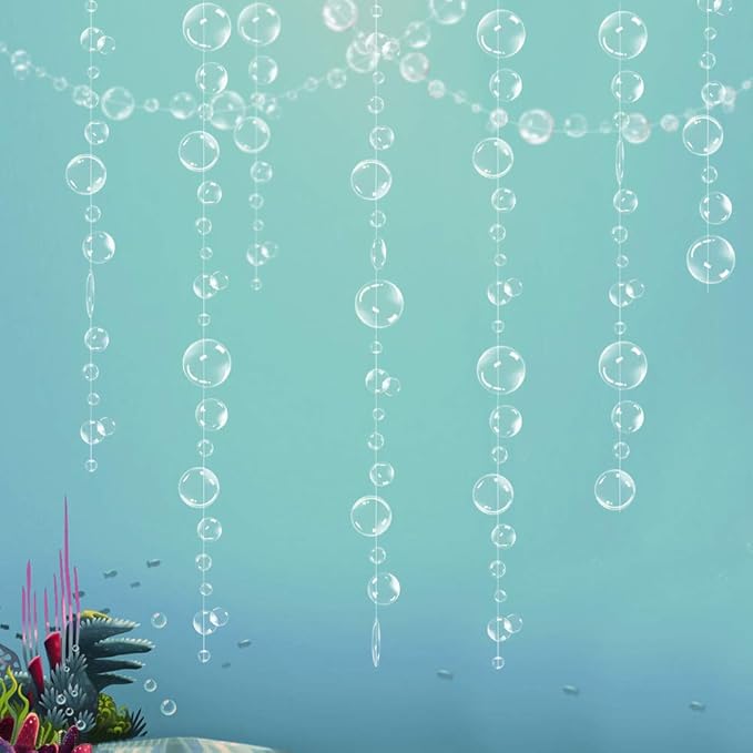 Decor365 Under The Sea Party Decorations White Bubble Garlands Little Mermaid Birthday Decorations Bday Hanging Streamer B...