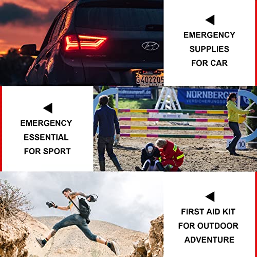 Travel-First Aid-Kit Car-Home 300PCS Survival-Kit Outdoor-Adventure - Small Portable Red Emergency Essential Sets Office H...