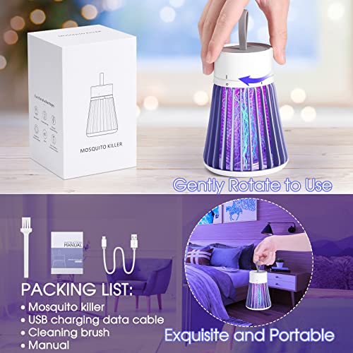 YOOYHHOME Mosquito Zapper, Rechargeable Bug Zapper with Safety Grid for Home and Camping, USB Charging Cordless Design, Pu...