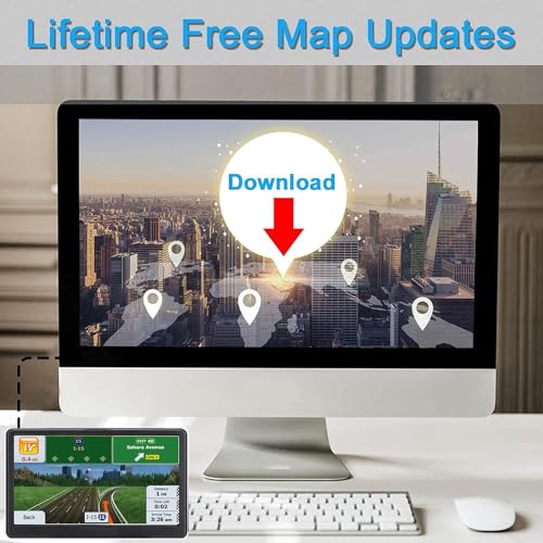 GPS Navigator for Car Truck RV, 7-inch High-Definition Touch Screen，2025 Maps (Free Lifetime Updates), Support Voice Turn ...