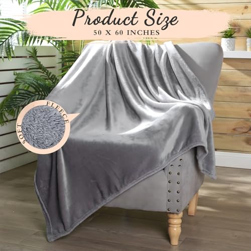 Tinideya 6 Pcs Flannel Fleece Throw Blanket Bulk 50 x 60 Inch Soft Fleece Blanket Warm Throw Blanket Coral Blankets for Co...