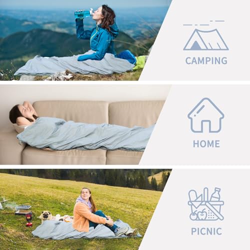 NewDoar Ultralight Backpacking Sleeping Bag - 50-70°F, 1.5lbs, Waterproof & Machine Washable, 2-Way Zipper for Teens,Coupl...