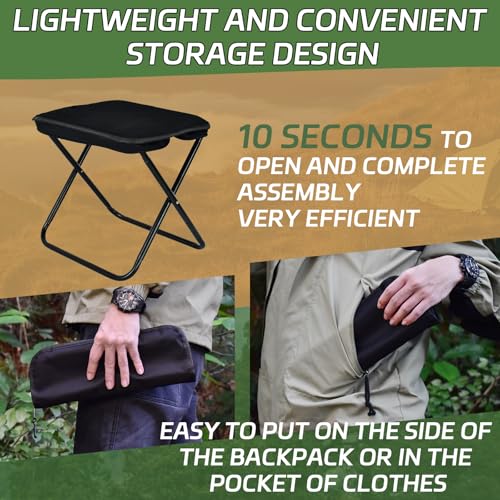 Smohtmeny Collapsible Stool, Portable Chair, Lightweight Portable Stool for Adults, Portable Chairs for Adults, Holds Up t...