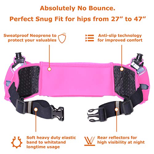 No.1 Hydration Belt by Runtasty - Premium Running Fuel Belt w/2 BPA-Free 10 oz Water Bottles, Tilt-Up Pocket w/Touchscree...