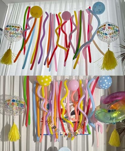 260 Balloons - Clear Long Balloons for Tying Balloon Arch | 100Pcs Skinny Stretchy Tie Balloons for Animal Making, Twistin...