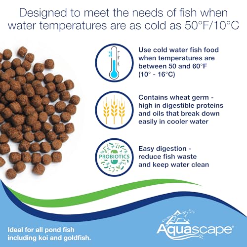 Aquascape Premium Cold Water Fish Food Pellets for Small to Medium Koi & Pond Fish, Small Pellet, 2.25 pounds | 98871