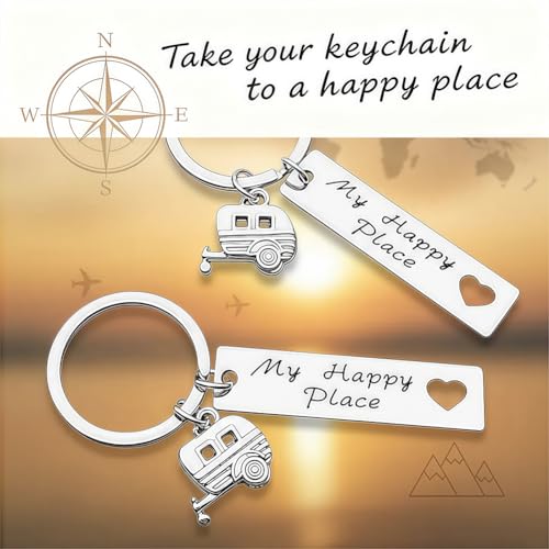 Motorhome Keyring Pendant Shitter's Full Camping Keychain Camper Lover Holiday Merry Christmas Graduation Gift for Women Men