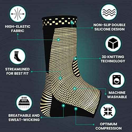 Modvel Foot & Ankle Brace Socks for Sprained Ankle Compression Sleeve - Foot Support for Women & Men - Tendonitis & Arthritis Ankle Brace Sports Running, Torn Ligaments & Women Stabilizing Ankle Wrap