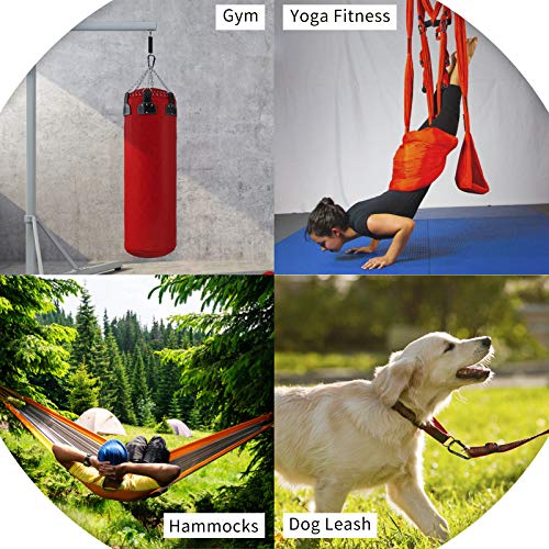 Carabiner Clip, 855lbs,3" Iron Heavy Duty Caribeaners for Hammocks, Camping Accessories,Hiking,Keychains,Outdoors and Gym ...