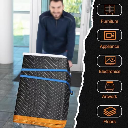 Large Moving Blankets 80 * 72in Heavy Duty Packing Blankets for Furniture Moving Shipping Wrapping Quilted Furniture Pads ...
