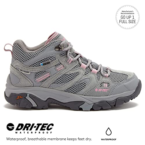HI-TEC Apex Lite Mid WP Waterproof Hiking Boots for Women, Lightweight Outdoor and Trail Shoes