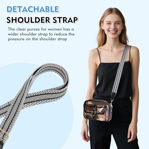PIG PIG GIRL Clear Bag for Stadium Events, Clear Purses for Women, Small Crossbody Purse for Concerts Sports Events Festivals